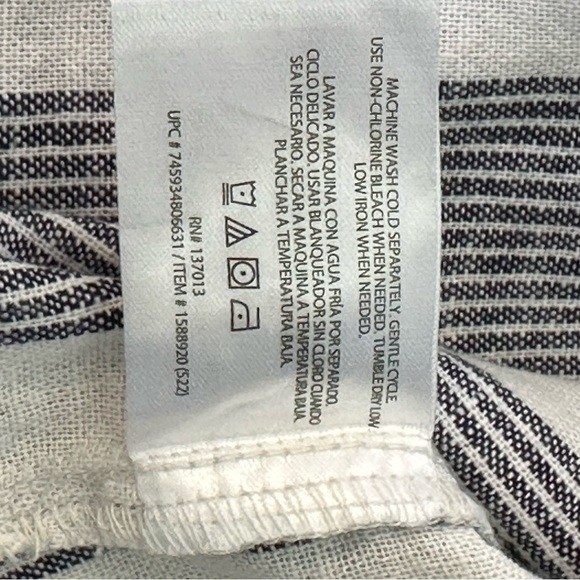 Orvis black and creamy white linen rayon top - Picture 12 of 13